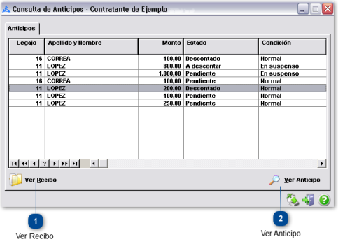 Consulta de Anticipos