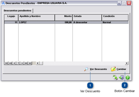Descuentos Pendientes por Empresa Usuaria