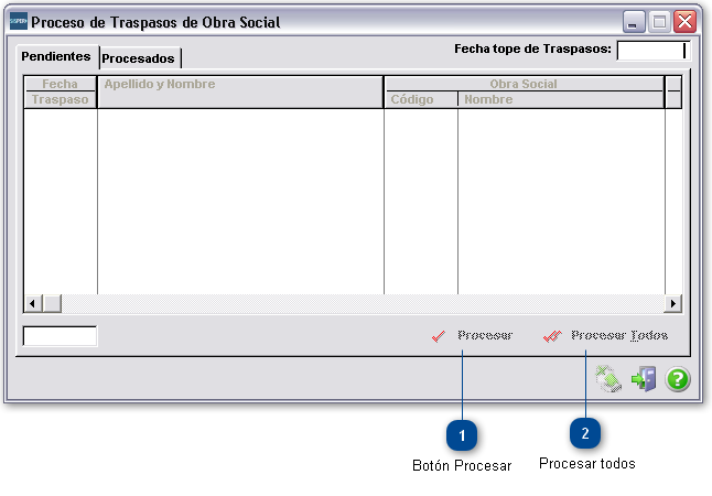 ¿ Cómo Procesar Traspasos de Obra Social ?