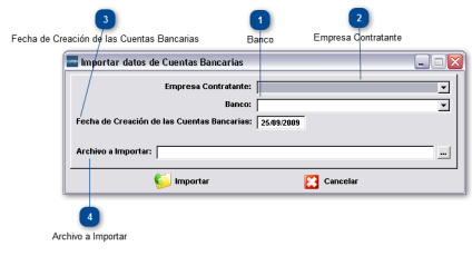 Importar datos de Cuentas Bancarias 