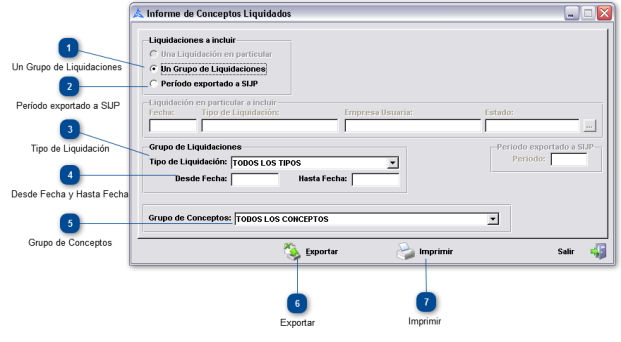 ¿ Cómo Imprimir o Realizar informes por Grupos de Conceptos ?