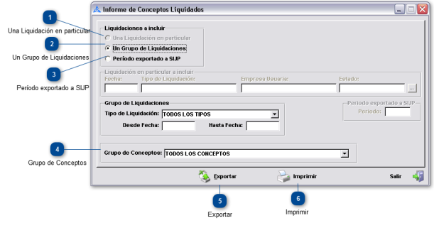 ¿ Cómo Imprimir o Realizar informes por Grupos de Conceptos Particulares ?