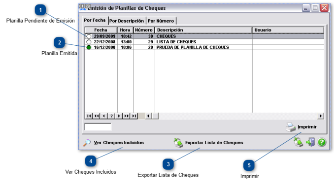 ¿ Cómo emitir una Planilla de Cheques ?