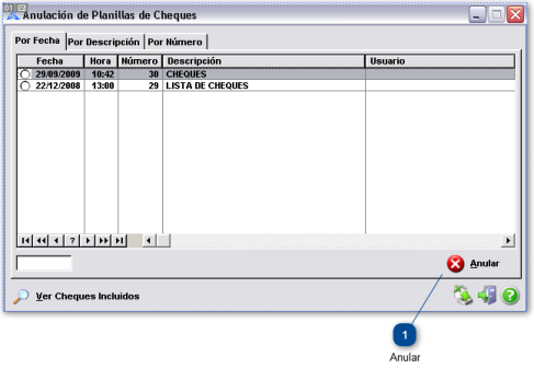 ¿ Cómo Anular una planilla de Cheques ?